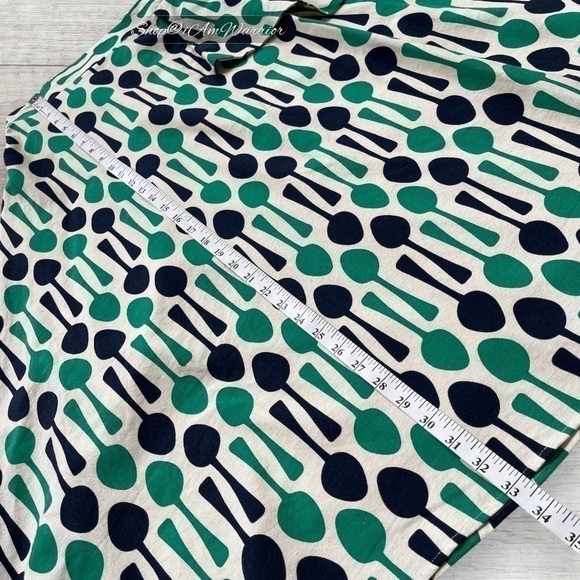Anthropologie NWT Eva Franco repeating spoon print a-line midi skirt @iamwarrior - Picture 10 of 12